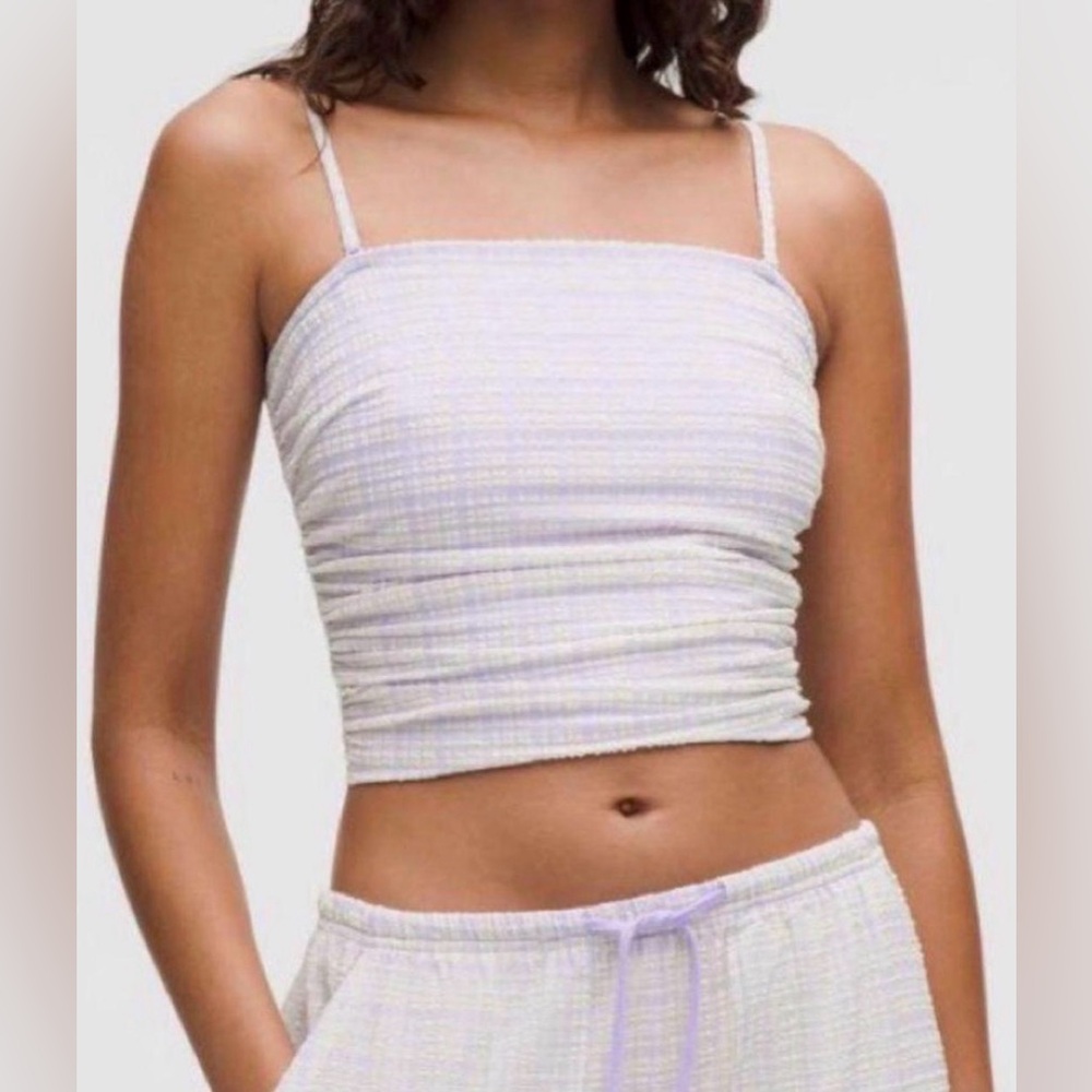 Lululemon Athletica Seersucker Check Strappy Tank Top - NWT!